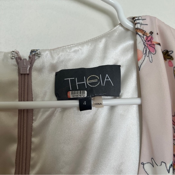 Theia Blush Floral Ruffle Dress - Picture 6 of 9